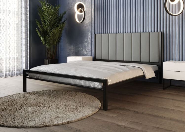 Ліжко металеве Комфорт-1 з м'якою спинкою - фото 3