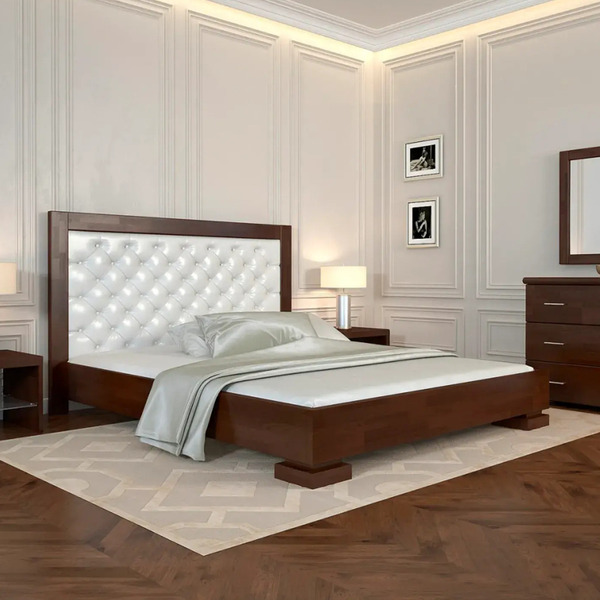 Кровать деревянная Подиум Ромб - фото 1