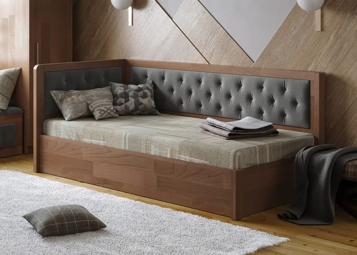 Кровать деревянная угловая Немо Люкс М - фото 3