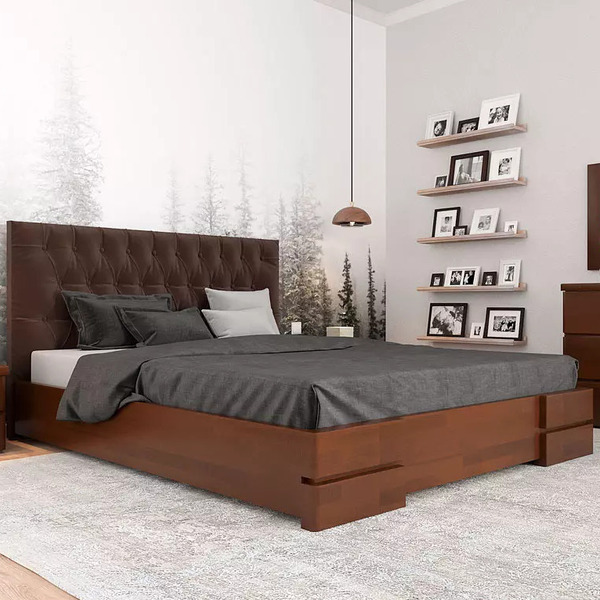 Кровать деревянная Камелия Ромб - фото 1