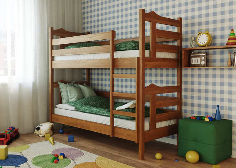 Ліжко двоярусне дерев'яне Санта - фото 1