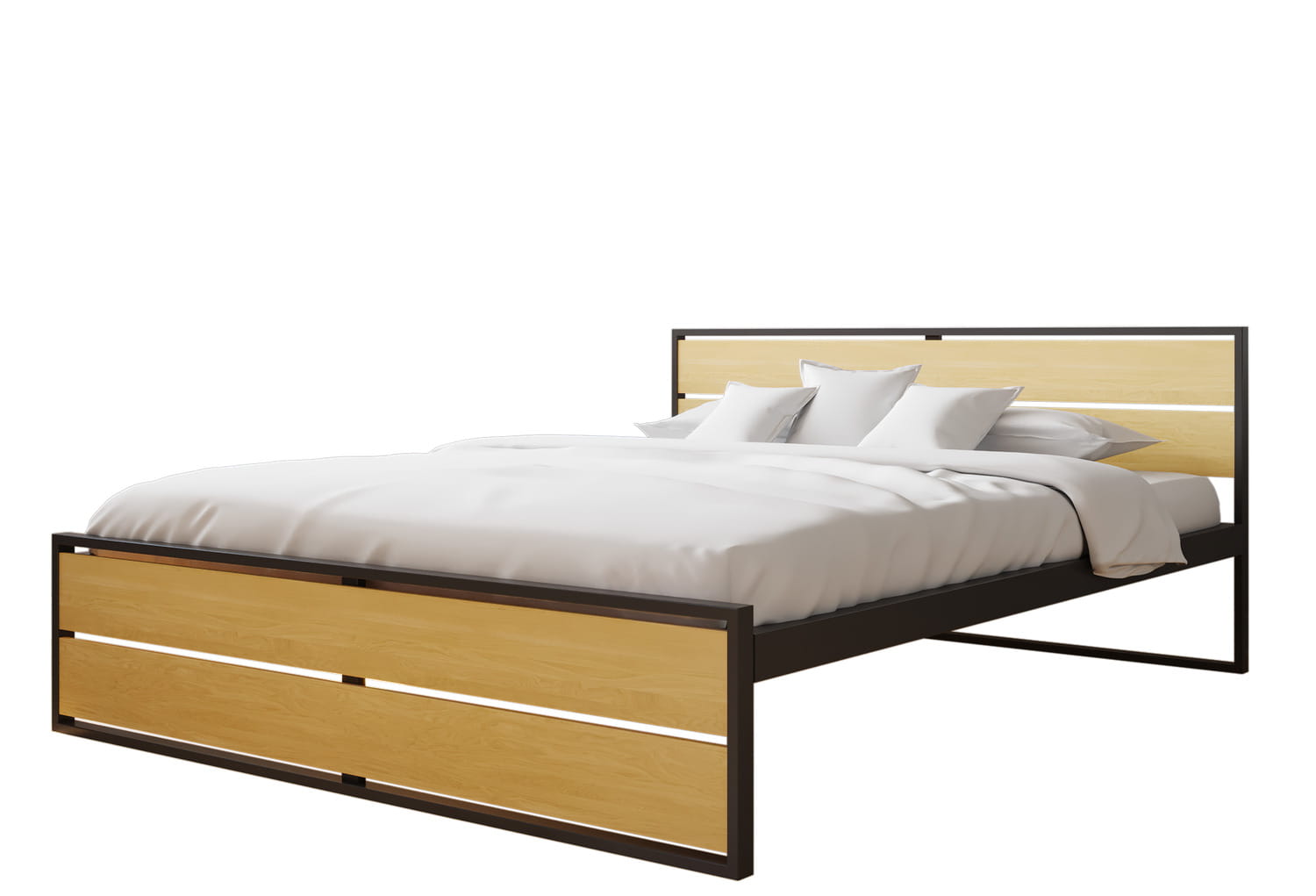 Ліжко металеве з деревом Вуд - фото 4