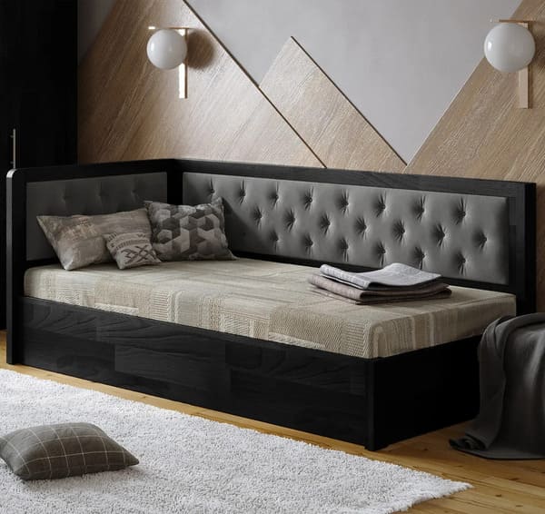 Кровать деревянная угловая Немо Люкс М - фото 1