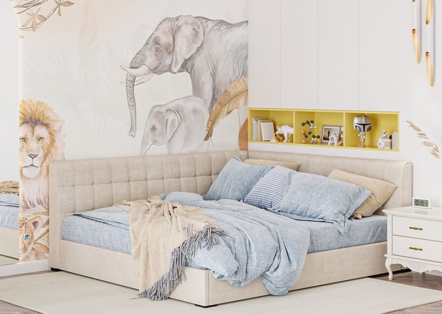 Ліжко м'яке кутове Лео - фото 2