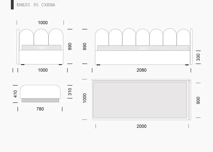 Кровать мягкая угловая Эмели - фото 6