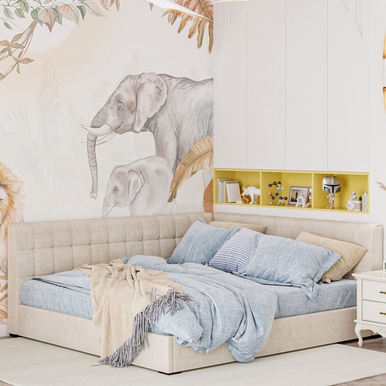 Ліжко м'яке кутове Лео - фото 1