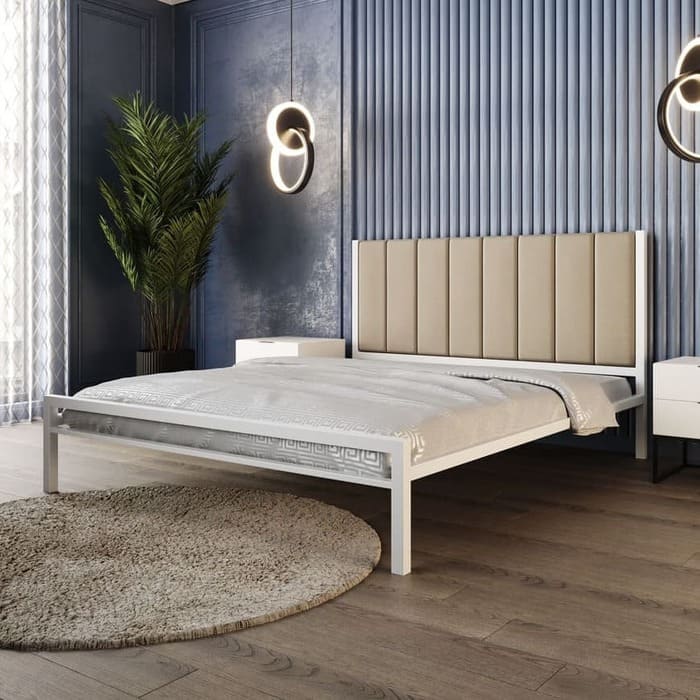 Ліжко металеве Комфорт-1 з м'якою спинкою - фото 1